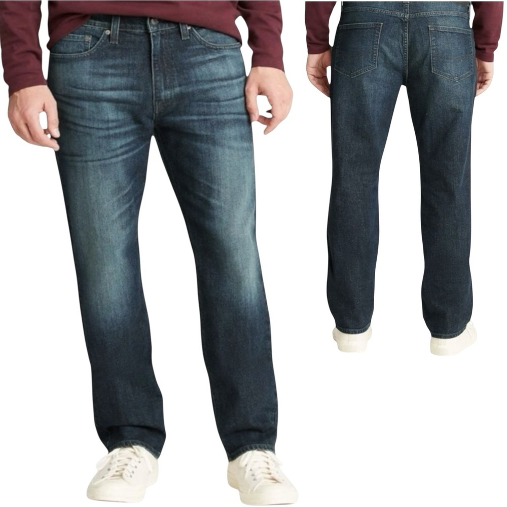 Levis Signature Relaxed 99% Cotton Stretch Dark Wash Jeans Men's Sz 40x30 #562
